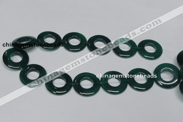 CAG965 15.5 inches 30mm donut green agate gemstone beads wholesale