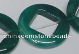 CAG966 15.5 inches 32mm donut green agate gemstone beads wholesale