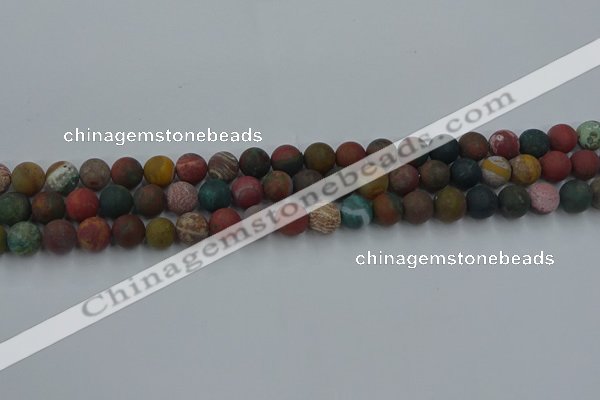 CAG9666 15.5 inches 6mm round matte ocean agate beads wholesale