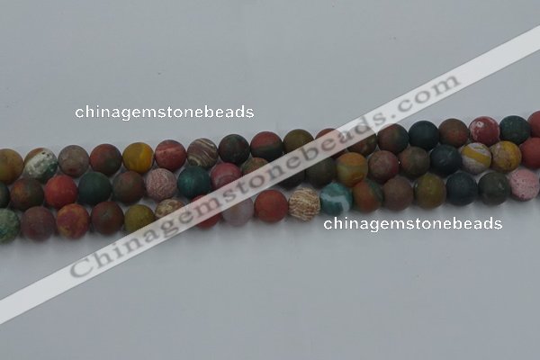 CAG9667 15.5 inches 8mm round matte ocean agate beads wholesale