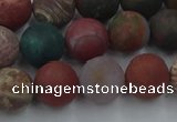 CAG9668 15.5 inches 10mm round matte ocean agate beads wholesale