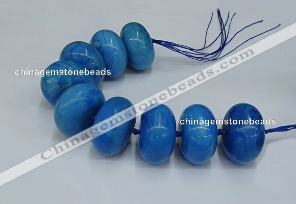 CAG9684 7.5 inches 20*35mm rondelle agate gemstone beads