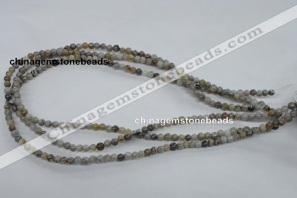 CAG970 15.5 inches 4mm round bamboo leaf agate gemstone beads