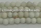 CAG9700 15.5 inches 4mm round matte grey agate beads wholesale