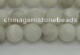 CAG9702 15.5 inches 8mm round matte grey agate beads wholesale