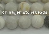 CAG9703 15.5 inches 10mm round matte grey agate beads wholesale