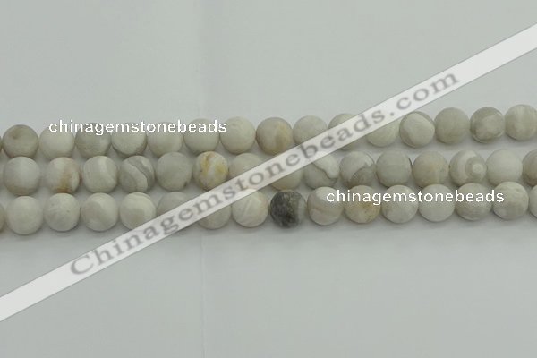 CAG9703 15.5 inches 10mm round matte grey agate beads wholesale