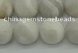 CAG9705 15.5 inches 14mm round matte grey agate beads wholesale