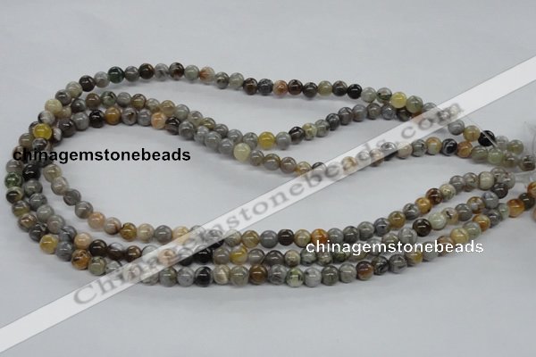 CAG971 15.5 inches 6mm round bamboo leaf agate gemstone beads