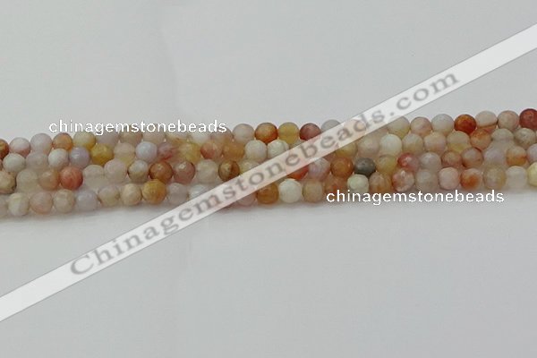 CAG9718 15.5 inches 4mm faceted round colorful agate beads