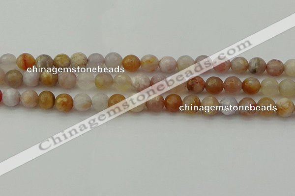 CAG9720 15.5 inches 8mm faceted round colorful agate beads wholesale