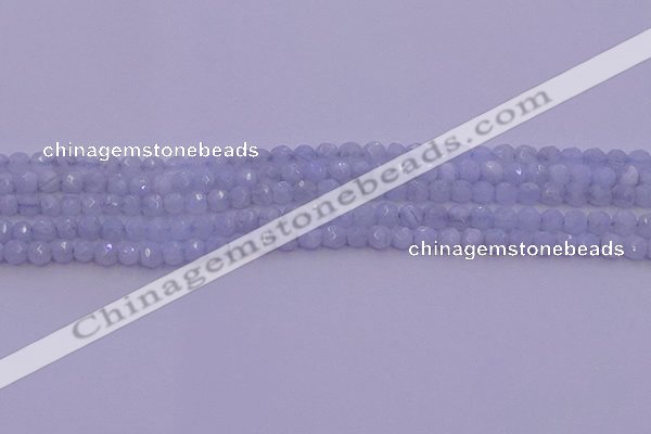 CAG9728 15.5 inches 4mm faceted round blue lace agate beads