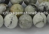 CAG9734 15.5 inches 12mm round black & white agate beads wholesale