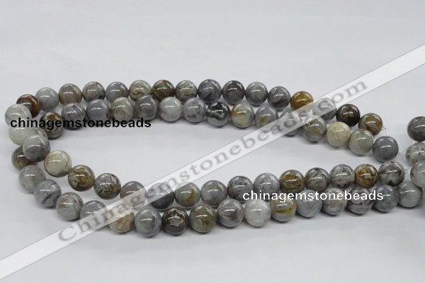 CAG974 15.5 inches 12mm round bamboo leaf agate gemstone beads