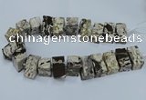 CAG9750 15.5 inches 15*28mm - 17*30mm cuboid ocean agate beads