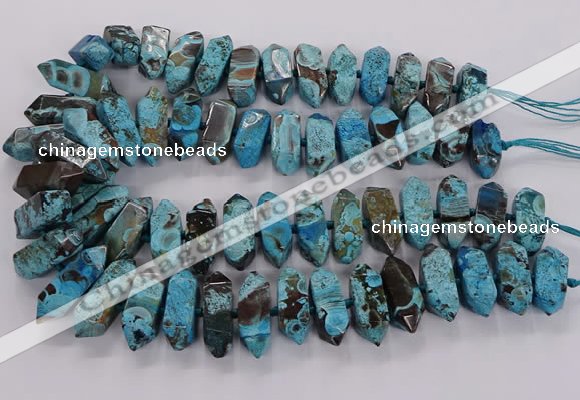 CAG9756 15.5 inches 9*25mm - 11*35mm sticks ocean agate beads