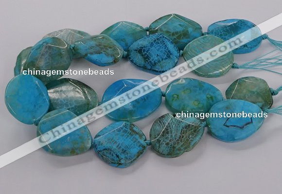 CAG9757 15.5 inches 30*35mm - 35*45mm faceted freeform agate beads