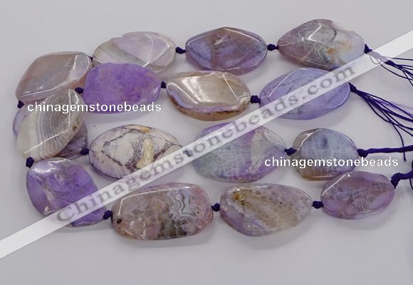 CAG9758 15.5 inches 30*35mm - 35*45mm faceted freeform agate beads