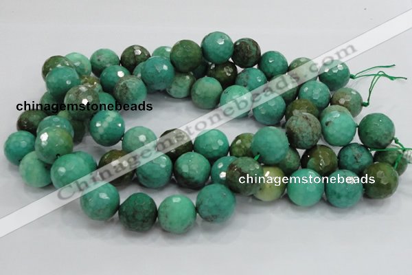 CAG976 15.5 inches 20mm faceted round green grass agate gemstone beads