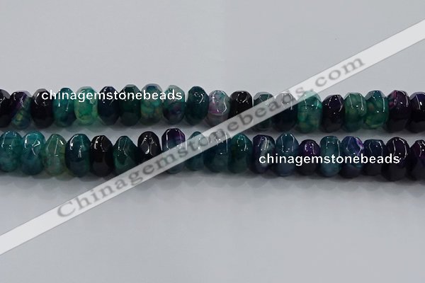 CAG9767 15.5 inches 8*16mm faceted rondelle agate gemstone beads