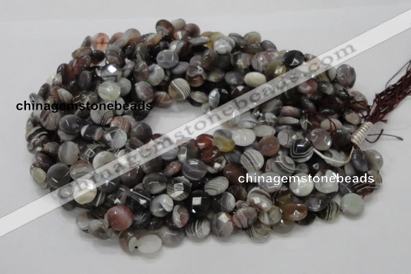 CAG977 15.5 inches 14mm faceted coin botswana agate beads wholesale