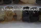 CAG9775 15.5 inches 8*16mm faceted rondelle agate gemstone beads