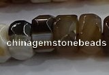 CAG9776 15.5 inches 8*16mm faceted rondelle agate gemstone beads