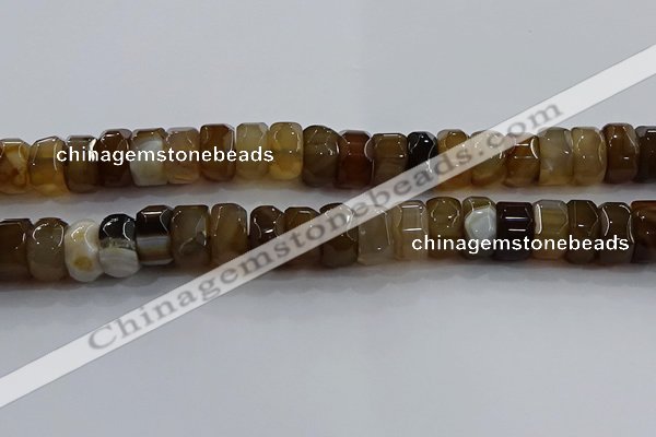 CAG9776 15.5 inches 8*16mm faceted rondelle agate gemstone beads