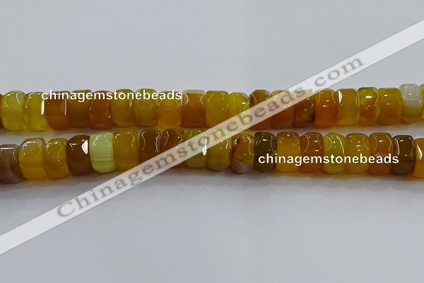 CAG9777 15.5 inches 8*16mm faceted rondelle agate gemstone beads