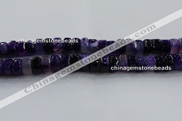 CAG9778 15.5 inches 8*16mm faceted rondelle agate gemstone beads