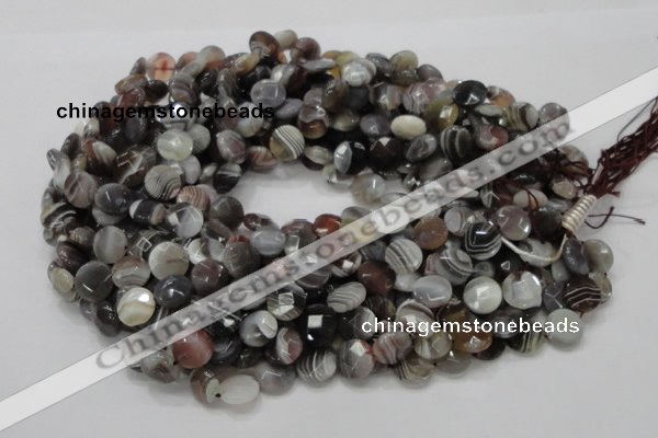 CAG978 15.5 inches 16mm faceted coin botswana agate beads wholesale