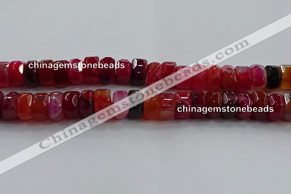 CAG9780 15.5 inches 8*16mm faceted rondelle agate gemstone beads