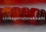 CAG9781 15.5 inches 8*16mm faceted rondelle agate gemstone beads