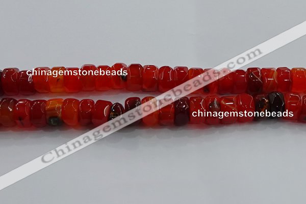 CAG9781 15.5 inches 8*16mm faceted rondelle agate gemstone beads