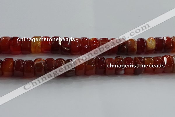 CAG9782 15.5 inches 8*16mm faceted rondelle agate gemstone beads