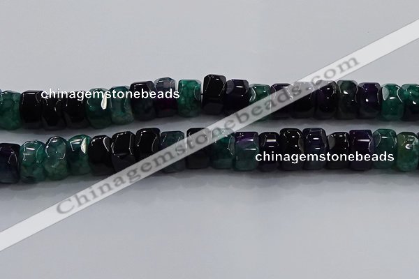 CAG9783 15.5 inches 8*16mm faceted rondelle agate gemstone beads