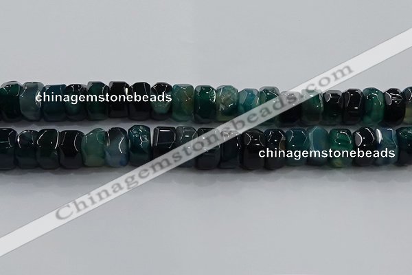 CAG9784 15.5 inches 8*16mm faceted rondelle agate gemstone beads