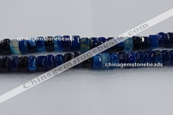 CAG9785 15.5 inches 8*16mm faceted rondelle agate gemstone beads