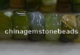 CAG9786 15.5 inches 8*16mm faceted rondelle agate gemstone beads