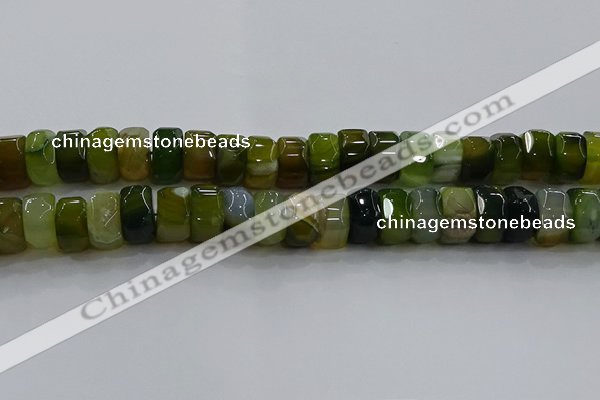 CAG9786 15.5 inches 8*16mm faceted rondelle agate gemstone beads