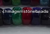 CAG9788 15.5 inches 8*16mm faceted rondelle agate gemstone beads