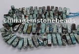 CAG9798 15.5 inches 9*25mm - 10*35mm cuboid ocean agate beads