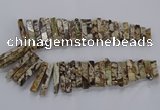 CAG9799 Top drilled 8*20mm - 10*48mm sticks ocean agate beads