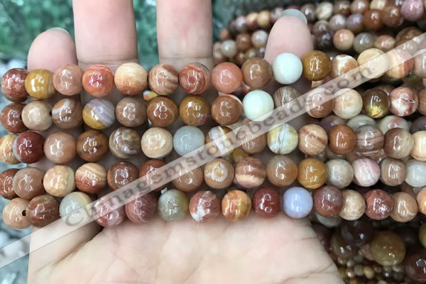 CAG9812 15.5 inches 8mm faceted round wood agate beads