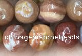 CAG9813 15.5 inches 10mm faceted round wood agate beads