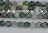 CAG9823 15.5 inches 4mm faceted round moss agate beads