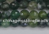 CAG9824 15.5 inches 6mm faceted round moss agate beads