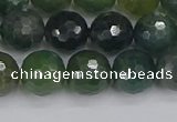 CAG9826 15.5 inches 10mm faceted round moss agate beads