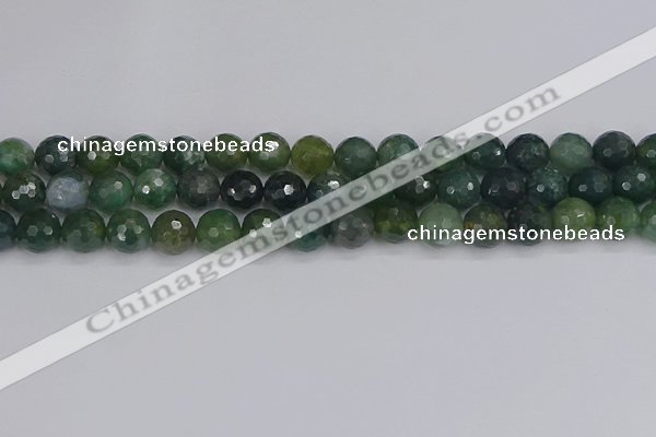 CAG9826 15.5 inches 10mm faceted round moss agate beads