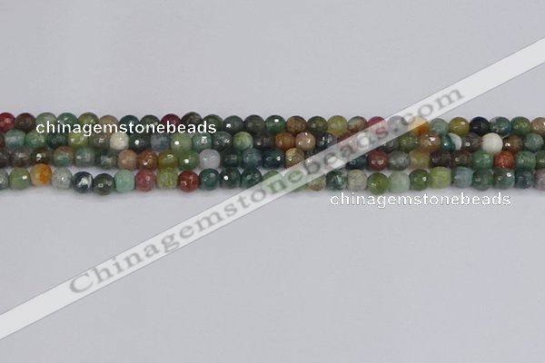 CAG9830 15.5 inches 4mm faceted round Indian agate beads